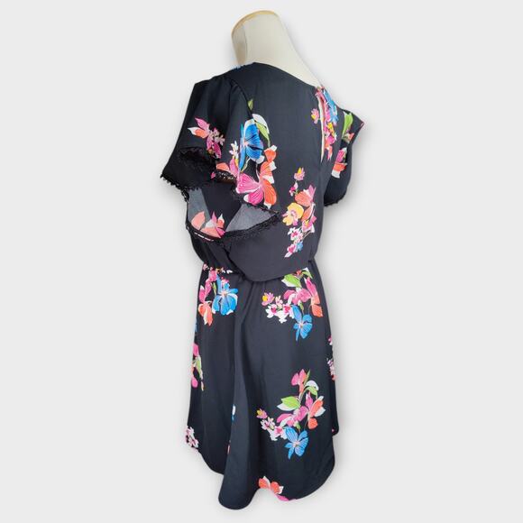 A New Day Women's Black Flowered Dress XS - Picture 4 of 7